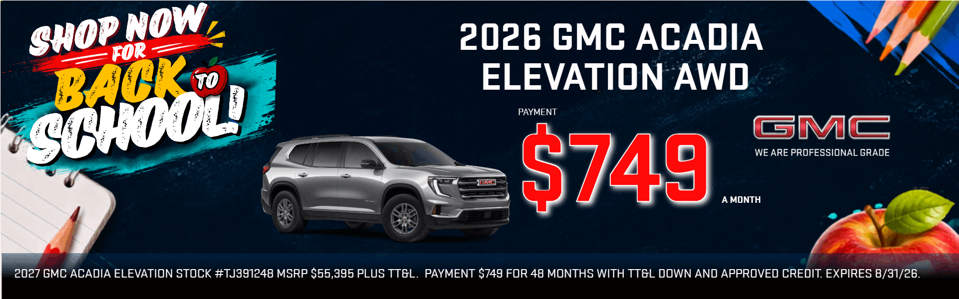 New 2026 GMC Acadia