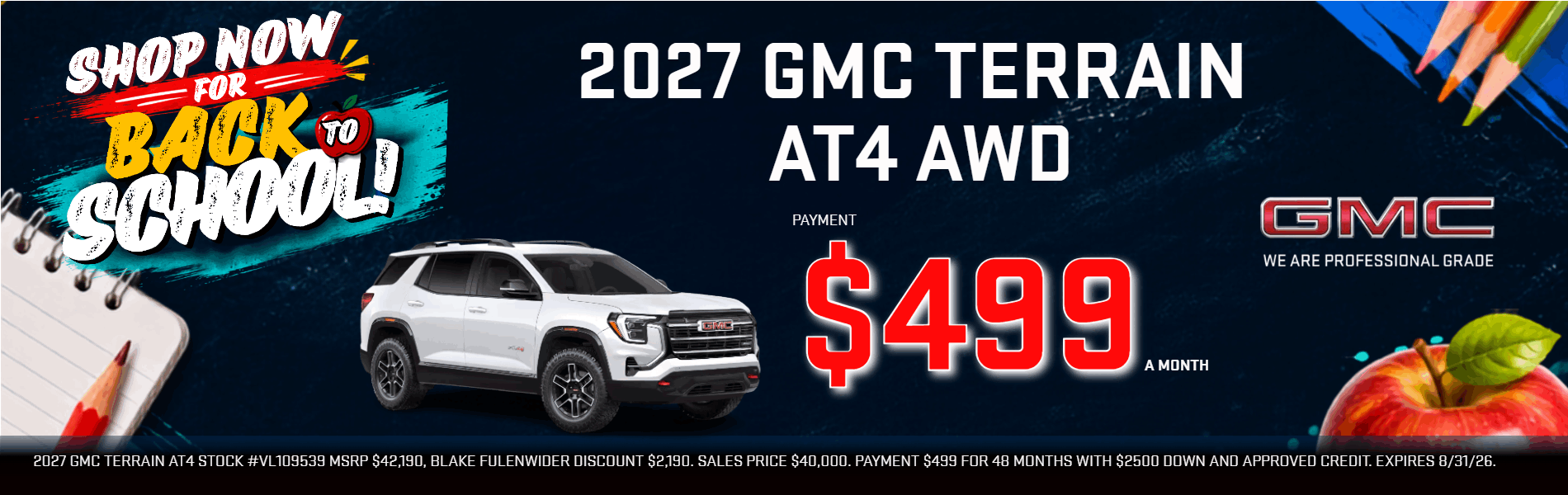 New 2027 GMC Terrain AT4 